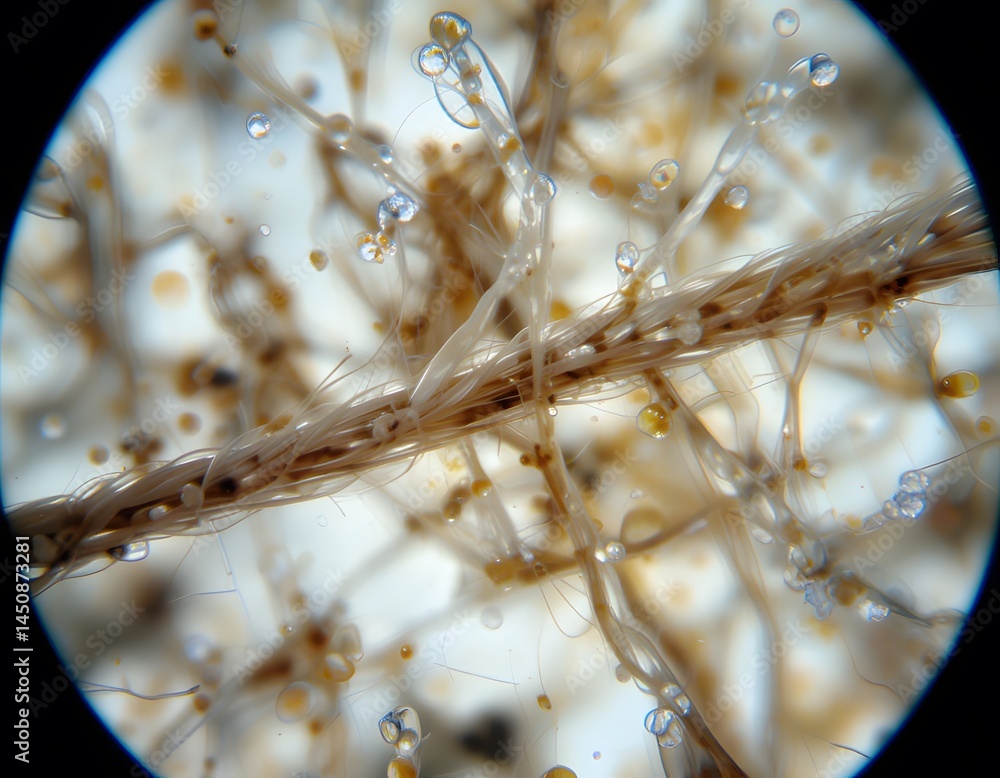 Poster close up of treveals interwoven fibers, strength in detail. natural texture explored. a macro view o