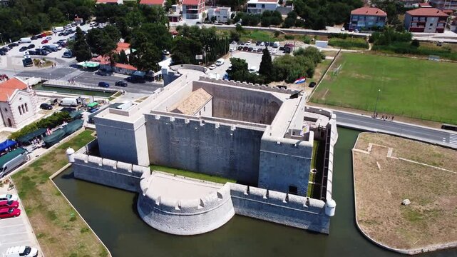 Ston, Croatia. Aerial drone view.