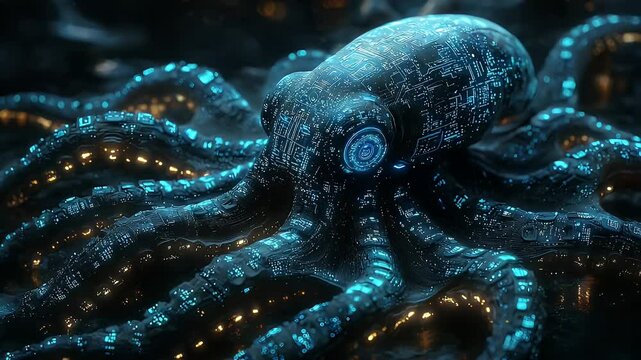 Futuristic octopus technology design