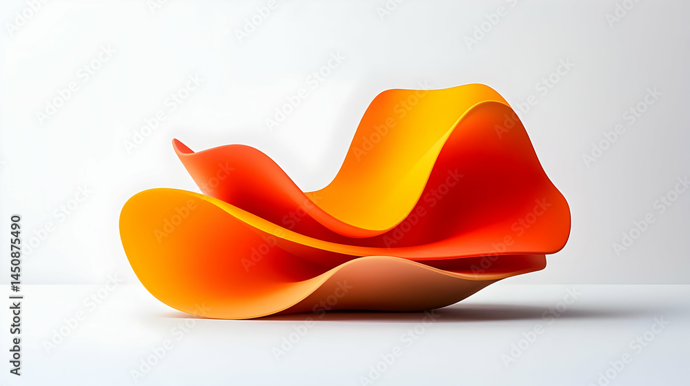 Poster abstract geometric design with orange and red gradient shapes