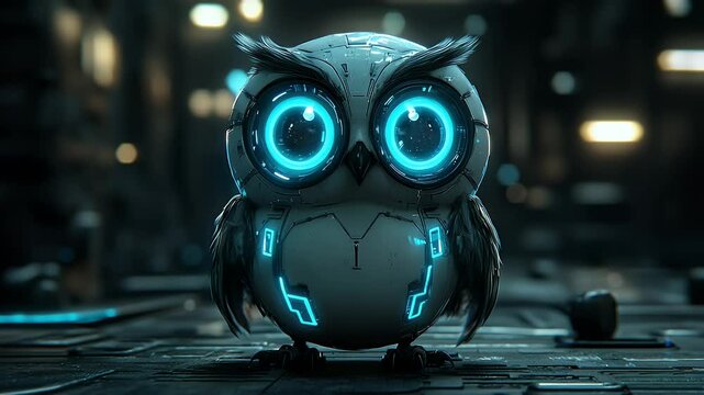 Futuristic owl robot