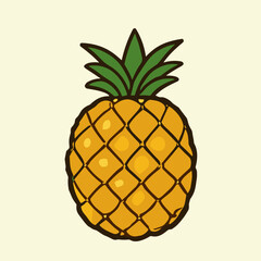 Cute pineapple illustration on light background  