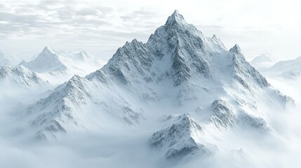 Majestic snow-capped mountain range