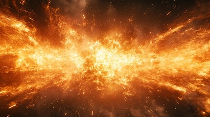 Fiery explosion erupts in space