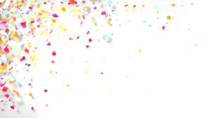 Colorful confetti falling isolated on transparent background	