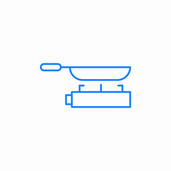 pan on gas stove ccok icon sign vector