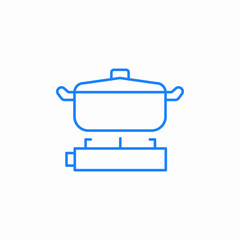 pot on gas stove icon sign vector