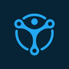 Modern Blue Abstract Connection Network Logo
