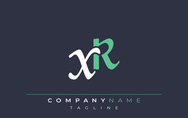 Elegant Stylized XR Lettering Design. Stylish Modern Logo featuring Monogram Letters in White and Teal Shade