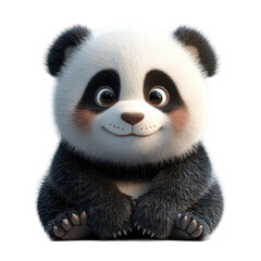 Obraz premium Cute panda playing in a forest animal photo natural setting. Isolated on transparent background, png.