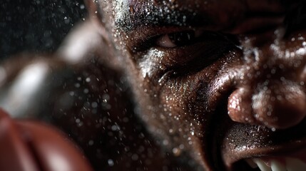 Obraz premium Boxers grimace during punch impact boxing ring photograph intense environment close-up view realistic action