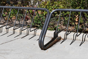 Bike rack at university campus.