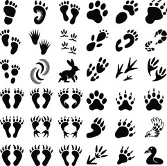 Large Animal Silhouette Set | Wildlife & Pet Icons Collection Mega Pack of Animal Silhouettes | Forest, Farm & Wild Beast Icons