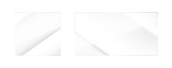 Glass effect, set of mirrors on transparent background, transparent glass showcase, mirror, window. Realistic glossy plate with glare, vector png.