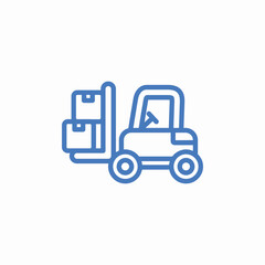 forklift loading goods icon sign vector