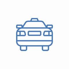 front view taxi icon sign vector