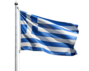 flag of greece with clipping path