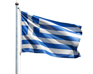 flag of greece with clipping path
