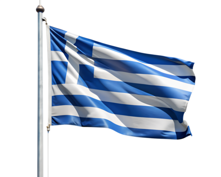 flag of greece with clipping path