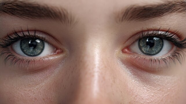 Eyes preparing to blink close-up photography indoor setting realistic detail focused view eye movement concept