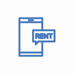 mobile rent message icon sign vector