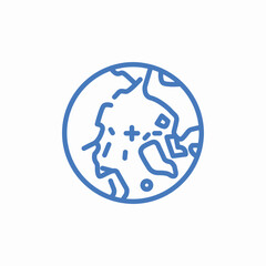 planet earth view icon sign vector