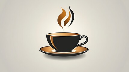Obraz premium Hot espresso cup logo with steam high resolution image