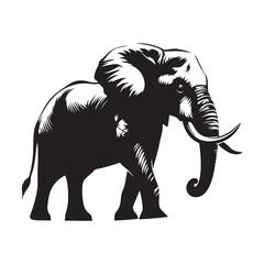 Fototapeta premium Vector silhouette image of a African Elephant