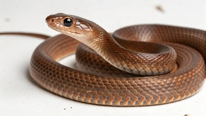 Naklejka premium Brown Tree Snake on studio background