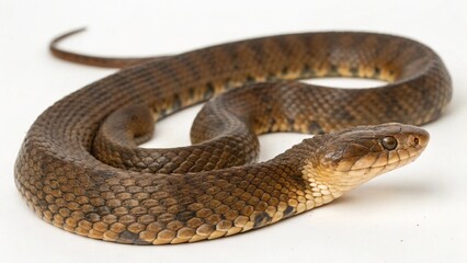 Fototapeta premium Brown Water Snake on studio background
