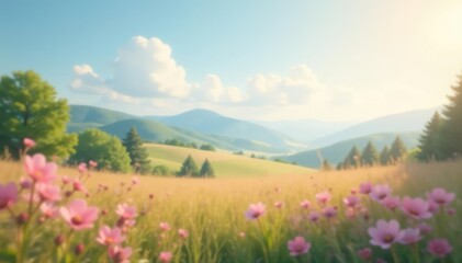 Soft blurred pastel landscape, ideal for intro sequence, abstract, simple, pastel