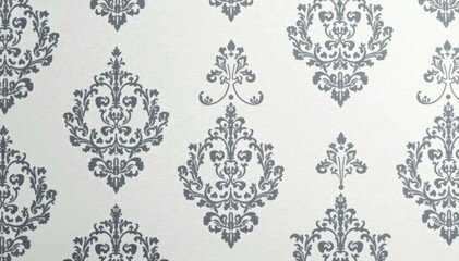 Subtle gray damask pattern on soft linen texture, home decor, refined