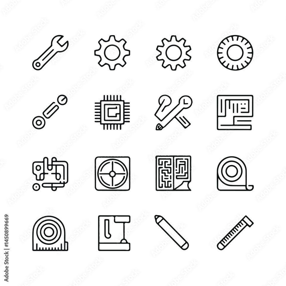 Poster this vector set features black business icons and web symbols for internet communication design