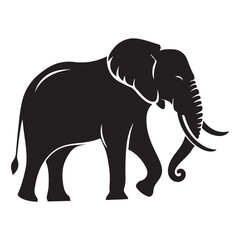 Obraz premium Vector silhouette image of a African Elephant