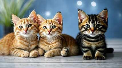 Three kittens resting together.