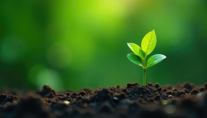 Tiny green sapling isolated, showing fine detail , image, simple