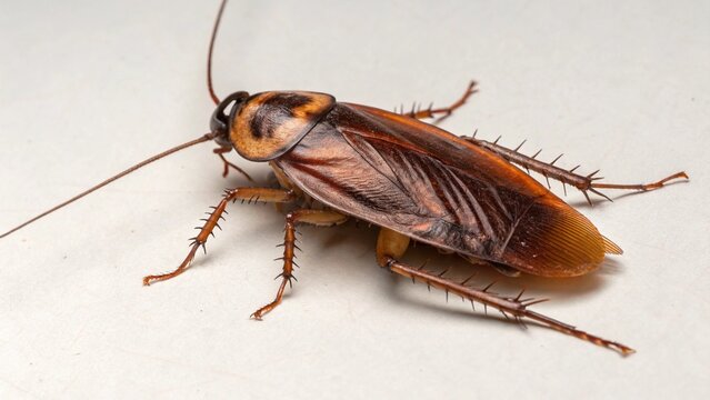 Brown-banded Cockroach on studio background