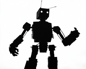 Explore the future of ai robot technology futuristic ,android silhouette on white background design concept.