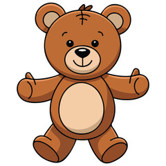 Fototapeta premium Teddy bear soft toy line icon isolated vector illustration on white background