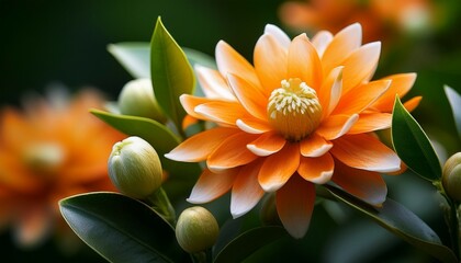 orange buds and flower