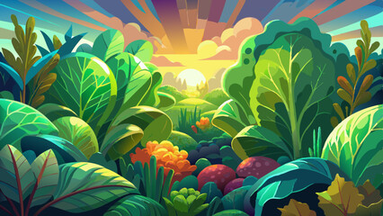 Lush greens arranged with perfect grace,
Floating gently in a weightless space.
AI-crafted, yet deeply real,
Healthy beauty in a minimalist seal.