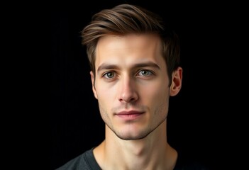 Fototapeta premium Male portrait on black background