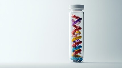 A DNA-filled medical capsule, shown in isolation against a white backdrop.
 