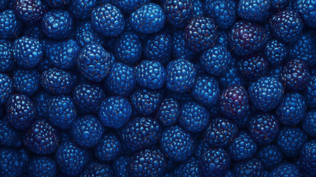 Blue Harvest: Natural Texture of Ripe Fragrant Blue Raspberries

