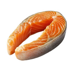 Top view kitchen prep slicing fresh salmon for culinary delight. Isolated on transparent background, png.