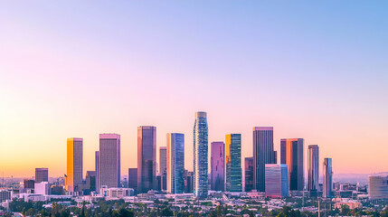 Fototapeta premium Los Angeles Skyline at Sunrise