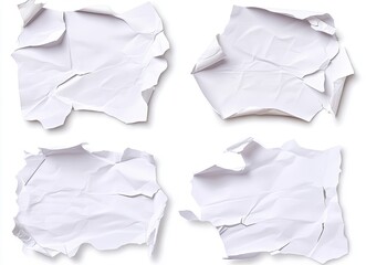 Obraz premium image featuring a solitary white paper fragment with ripped edges on a transparent background