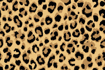 Leopard vector pattern seamless yellow background, trendy modern design for printing clothes, fabric, paper