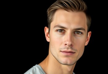 Obraz premium Male portrait on black background