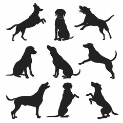 Dog silhouette bundle vector design